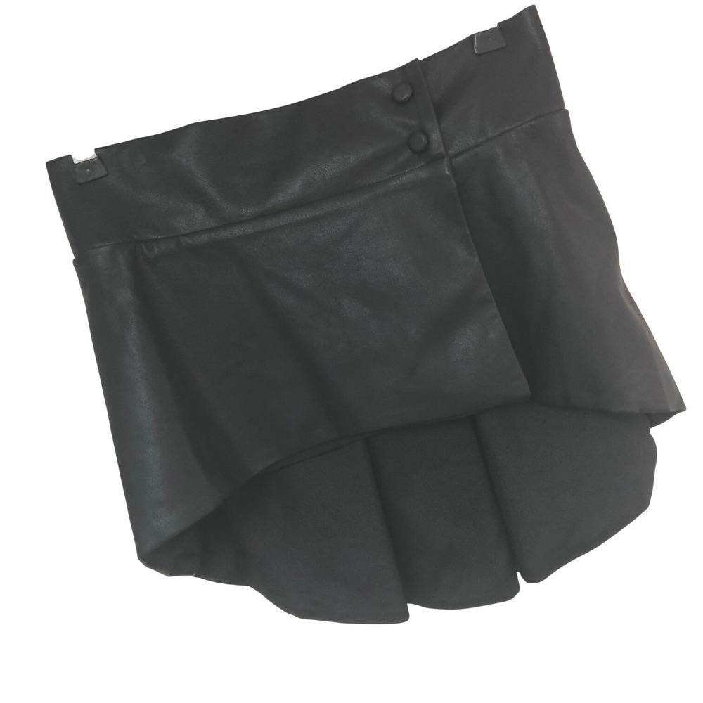 Mulla Black Faux Leather Mini Skirt Womens L Edgy Punk Goth Witchy Festival - Picture 1 of 11